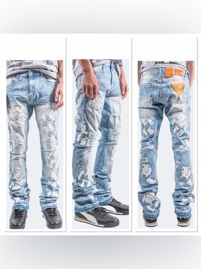 Two Mill Twenty Letter Patch Flare Slim Men’s Jeans